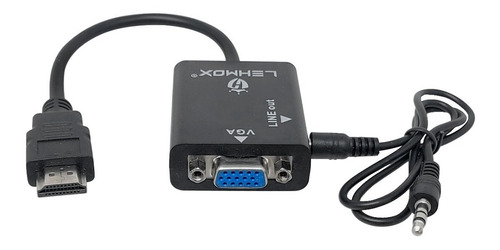 Adaptador Conversor Converte Hdmi Para Vga C/ Saida De Áudio