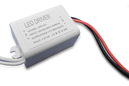 Driver Led Dc 3-17v 1-5 Leds X 1w 280ma, Entrada Ac 100-265v