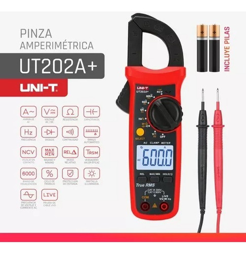 Multitester Tenaza Uni-t Ut202 Con Medidor Temperatura