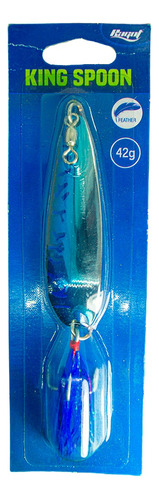 Cuchara Holografica King Spoon 1.5 Oz Pesca Playa Currican Color Cromada Azul BL