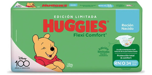 Pañales Huggies Flexi Comfort Xtra Flex Talle Rn X 34 Un