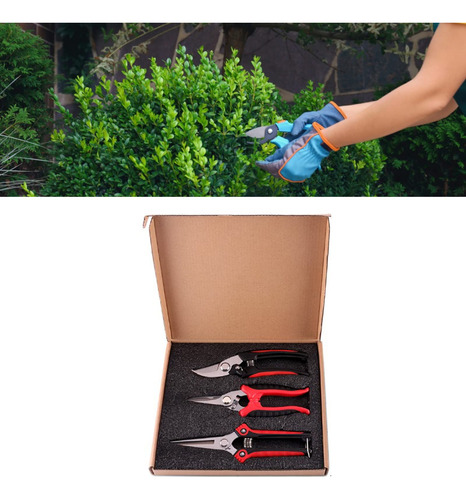 Paquete De 3 Tijeras De Podar Para Jardín Cuchillas De