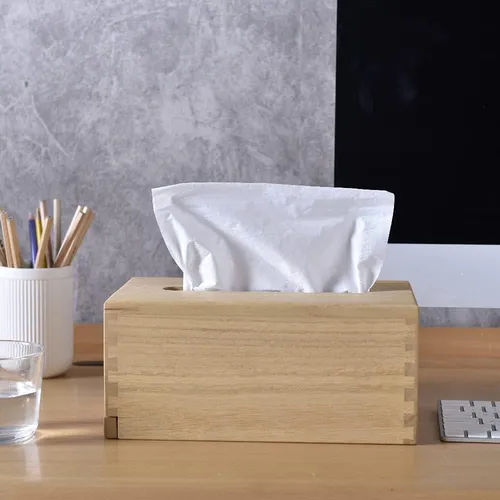 Caja Rectangular Pañuelos De Madera, Dispensador De Pa...