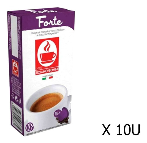 Cafe 10 Capsulas Forte Nespresso Compatible Cafe Bonini X10u