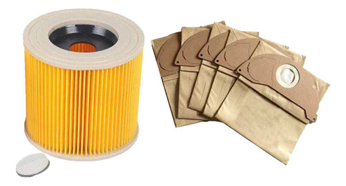 Filtro De Cartucho De Aspiradora Con 5 Bolsas De Polvo Para