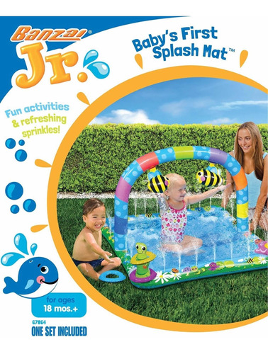 Mat De Agua Para Bebés Inflable Piscina Chorritos Banzai Jr