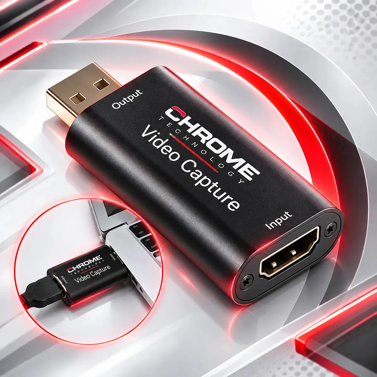 Foto do produto: Placa De Captura Hdmi 4k Usb 1080p Full Hd Live Streaming Conversor Video Gamer Plug Play Chrome Technology