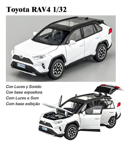 Toyota Rav4 Miniatura Metal Coche Con Luces Y Sonido 1/32