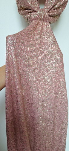 Hermoso Vestido Largo Lila Brillo Metalizado Talla M Nuevo