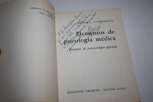 Elementos De Psicología Médica - Héctor Fontanarossa Troquel (Usado)