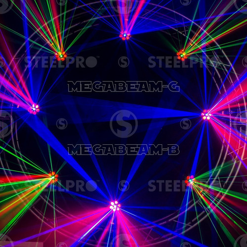 Imagen 6 de 8 de Case Con 2 Cabezas Roboticas Rgbw + Laser Azul - Steelpro