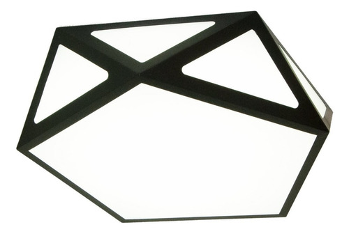 Plafon Pentagonal Preto Led 25w Com Temperatura De Cor Ajust 110v/220v