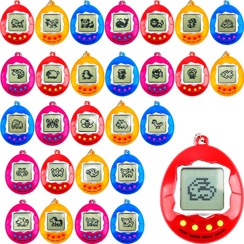 Conagel 28 Pcs Virtual Pet Keychains Electronic Digital Pet.