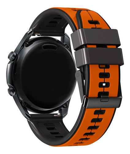 Correa Sport Doble Color Para Smartwatch Foxbox P45 Bw0472 Naranja/negro 2.2 Cm