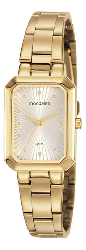 Relogio Mondaine Feminino Dourado Quadrado 53766lpmvde3