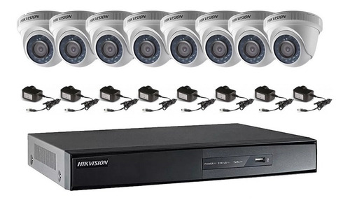 Camara Seguridad Kit Hikvision Dvr 16 Canales + 8 Domos 720p