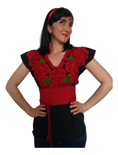 Camisa Blusa Mexicana Coco Fiesta Mexicana Bordada Boho