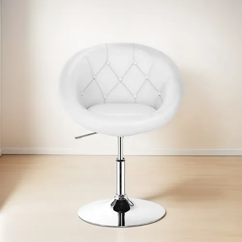 Silla Giratoria Ajustable Fantask Con Respaldo Tufted - Blan