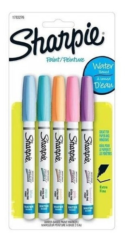 Pack X5 Marcadores Pastel Sharpie Pastel Paint Water Based 