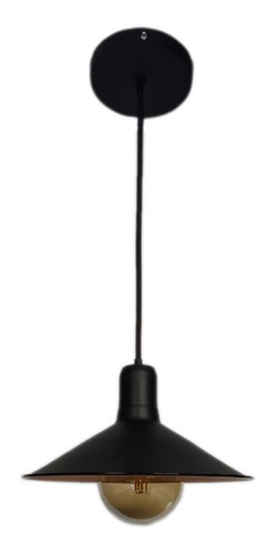 Lámpara Decorativa Platillo 25 Cm Diámetro Negro Rojo 504