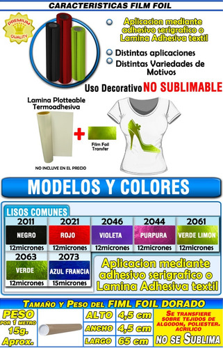 Vinilo Foil Textil Termotransferible Moritzu Plotter Corte