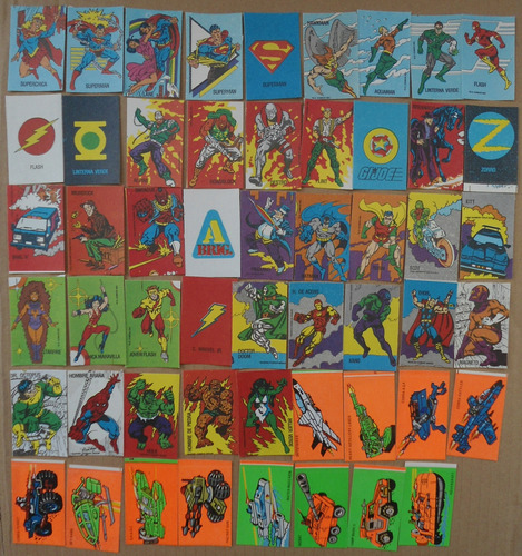 Los Super Idolos Lote 53 Figuritas Stickers Diferentes 80´s