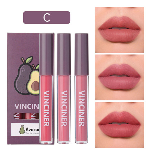 Juego De 3 Lápices Labiales, Juego De 3 Esmaltes De Labios C