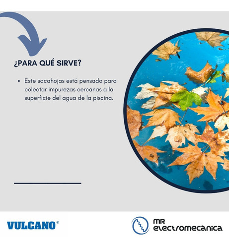 Imagen 2 de 10 de Sacahojas Pileta Bolsa Grande Vulcano P/ Mango 32 Mm.