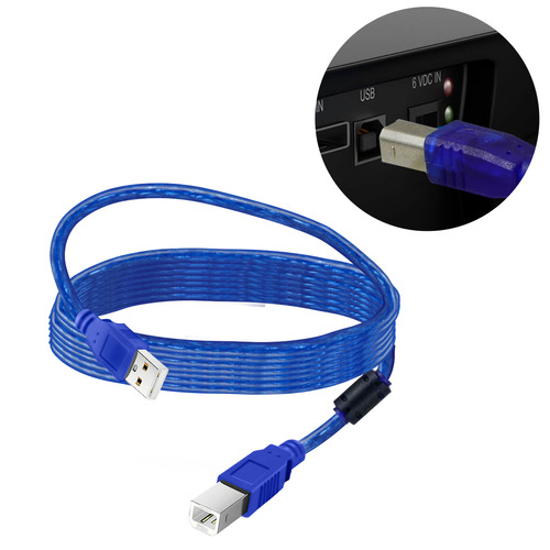 Cable Usb A B Macho 2.6m Impresora Escaner Multifuncional Color Azul