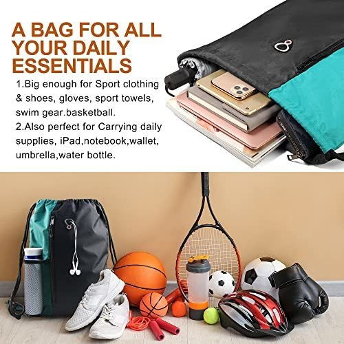 Mochila Deportiva Con Cordón Para Mujeres, Hombres Y Niños L