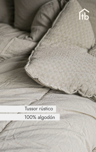 Acolchado Ushuaia Tussor 100% Algodón Tublanco 1 1/2 Plaza