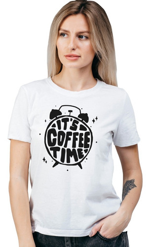 Polera Mujer Coffee Time Café 100% Algodón Orgánico Scl5