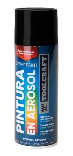 Pintura En Spray Colores Básicos Negro Mate Toolcraft Tc1643