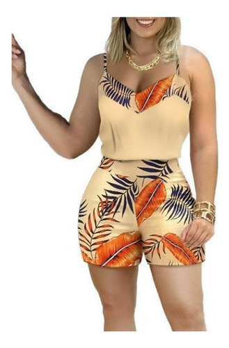 Traje De Baño Hawaiano De Mujer Con Estampado Halter