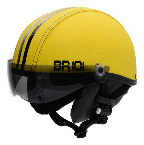 Capacete Coquinho Scooter Elétrica Bike Amarelo Viseira