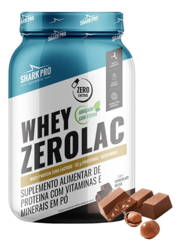 Proteina Whey Zerolac 900g Chocolate Belga - Shark Pro