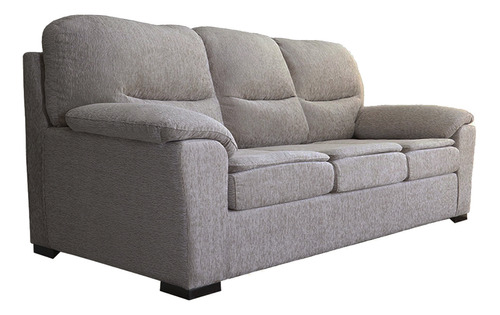 Sillon Sofa 3 Cuerpos Nevada Chenille Zaffiro Cemento Ergonomico Premium Placa Soft Fullconfort