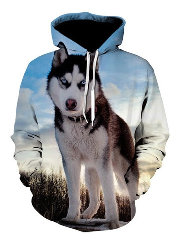 Divertido Y Lindo Siberiano Husky Perro 3d Impreso Sudadera