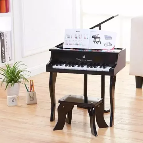 Mini Piano de Cauda Infantil - 30 Teclas - Turbinho - Cor Preto - TURBO  MUSIC INSTRUMENTOS MUSICAIS