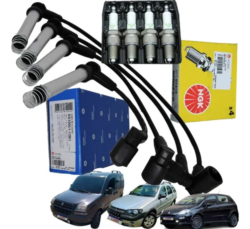 comprar Kit Jogo Cabos E Velas Ignição Palio Week Punto Doblo 1.8 8v