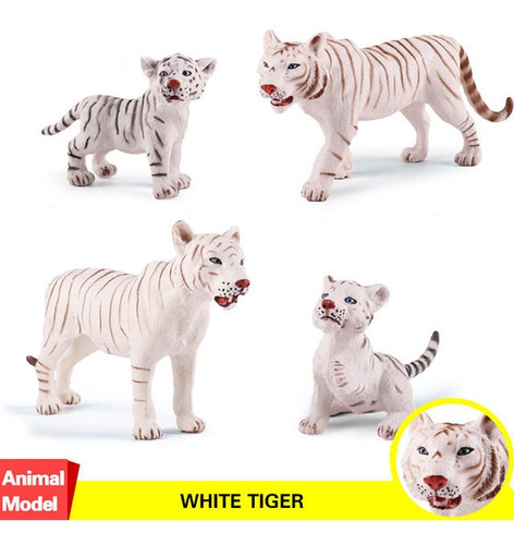 Realistas Juego Modelo Animales Juguetes-tigre Blanco
