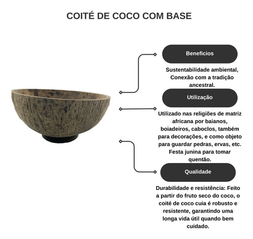 Coité De Coco Com Base Cuia Baiano Caboclo Umbanda Candomblé