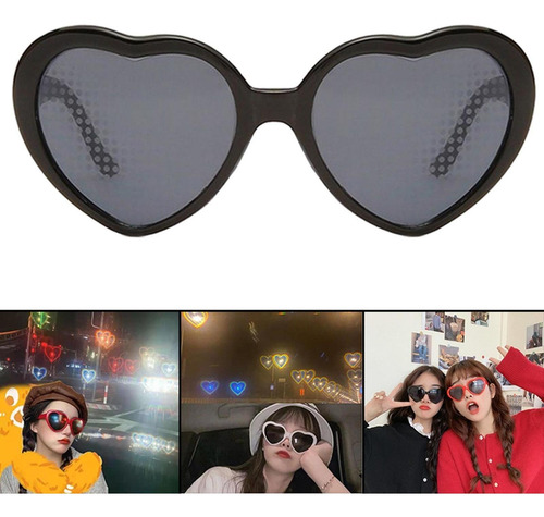 Lentes De Difracción Con Efecto De Corazón Que Negro