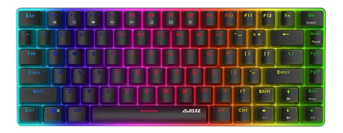 Teclado gamer Ajazz AK33 QWERTY Black inglés US color negro con luz RGB