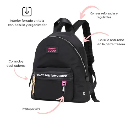 Mochila Mujer Cuero Pu Cartera Mujer Importada Trendy