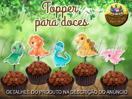 Dinossauros 50 Topper Tags Para Doces Festa Aniversário