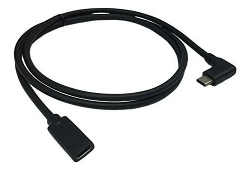 Cable De Extension Usb Tipo C Macho A Hembra Color Negro