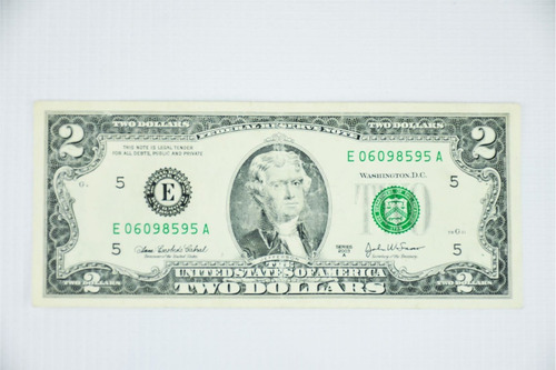 Imagen 1 de 2 de Billete De 2 Dolares Americanos.