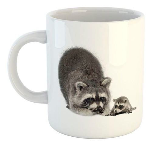 Taza De Ceramica Mapache Raccoon Animal Salvaje