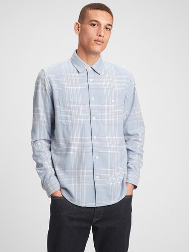 Camisa Hombre Gap Franela Celeste